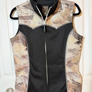 Roper Camo and Black Vest Western Camouflauge Sz M AW